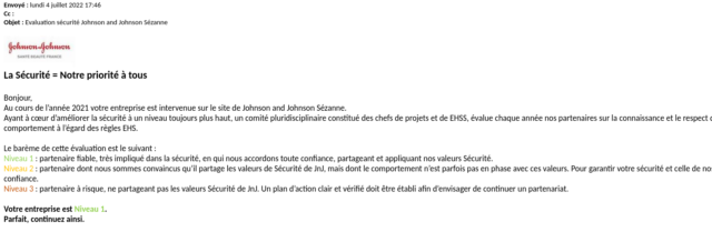 Évaluation Johnson and Johnson